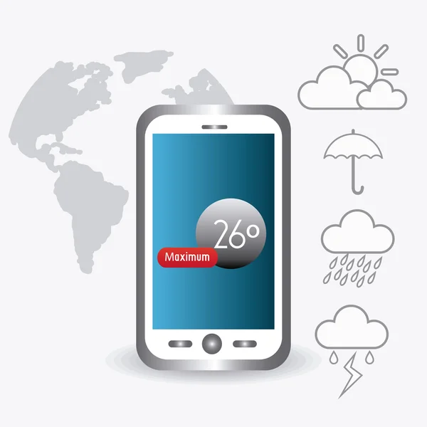 Aplikacja mobilna Pogoda. — Wektor stockowy