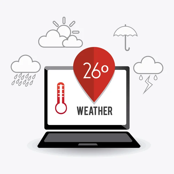 Väder mobil app. — Stock vektor
