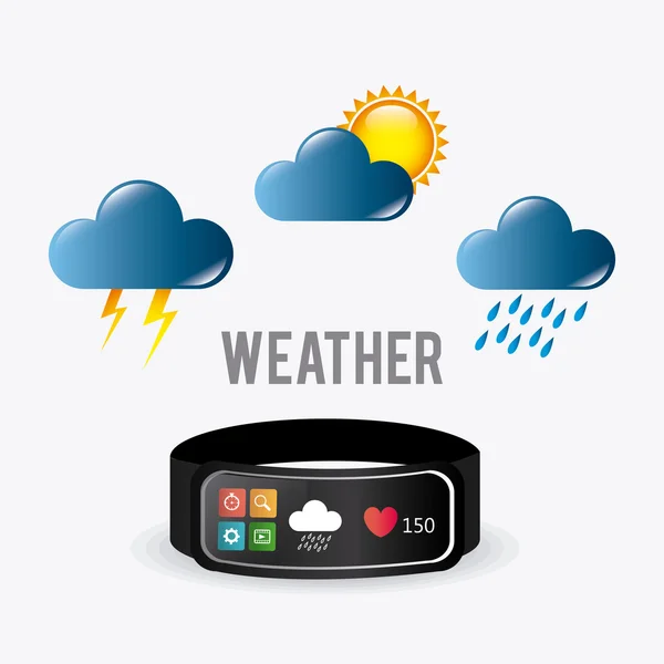 Météo conception d'applications mobiles . — Image vectorielle