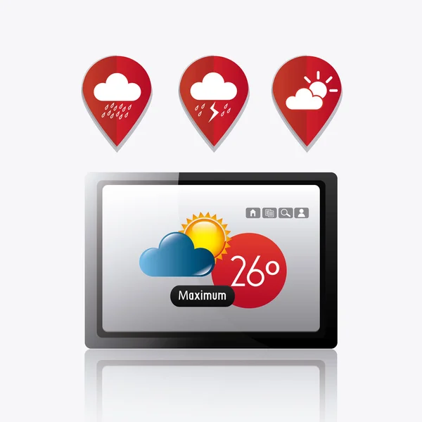 Météo conception d'applications mobiles . — Image vectorielle