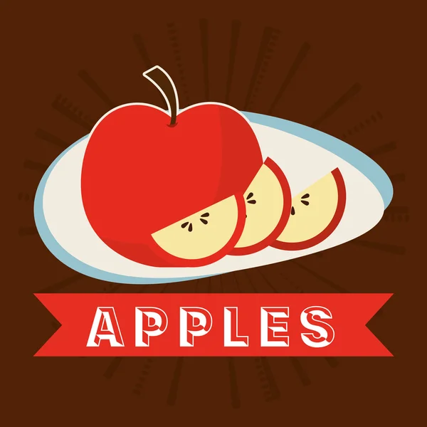 Design della frutta di mele — Vettoriale Stock