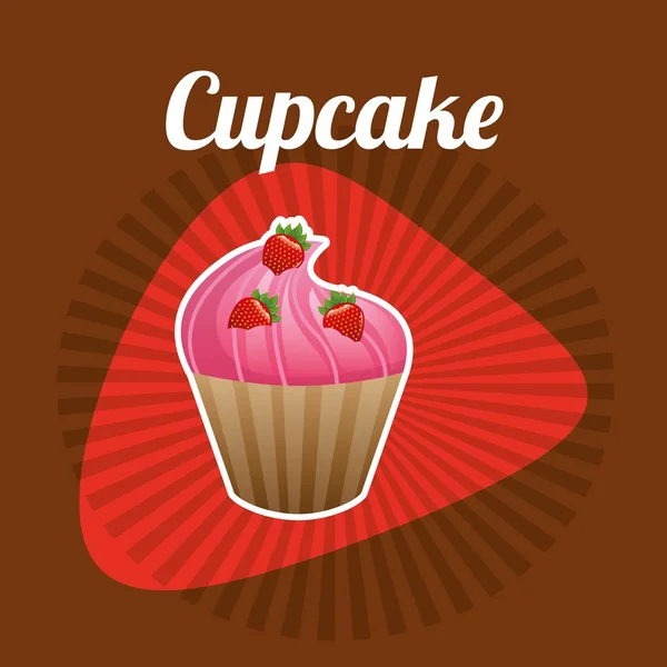 Läckra cupcake design — Stock vektor