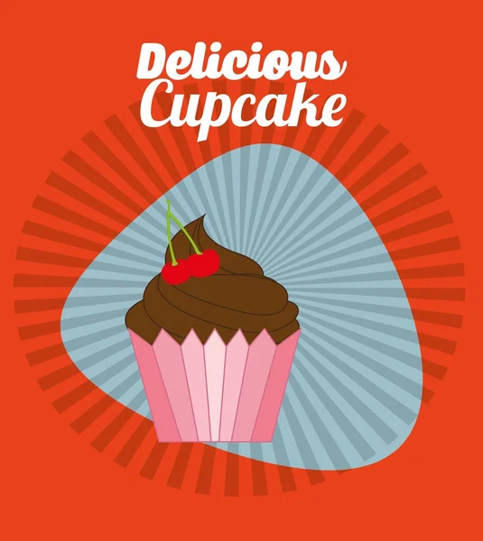 Leckeres Cupcake-Design — Stockvektor