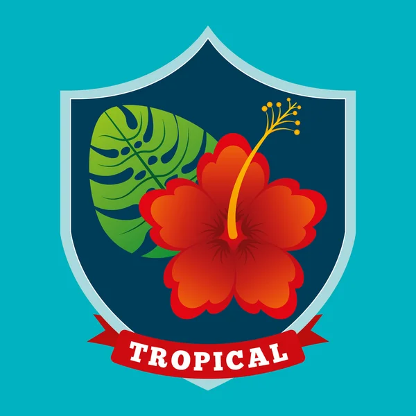 熱帯の花のデザイン — ストックベクタ
