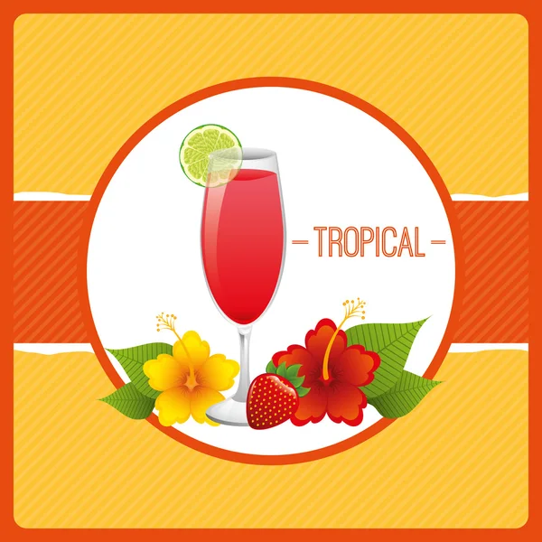 Tropical cocktail — Stock Vector