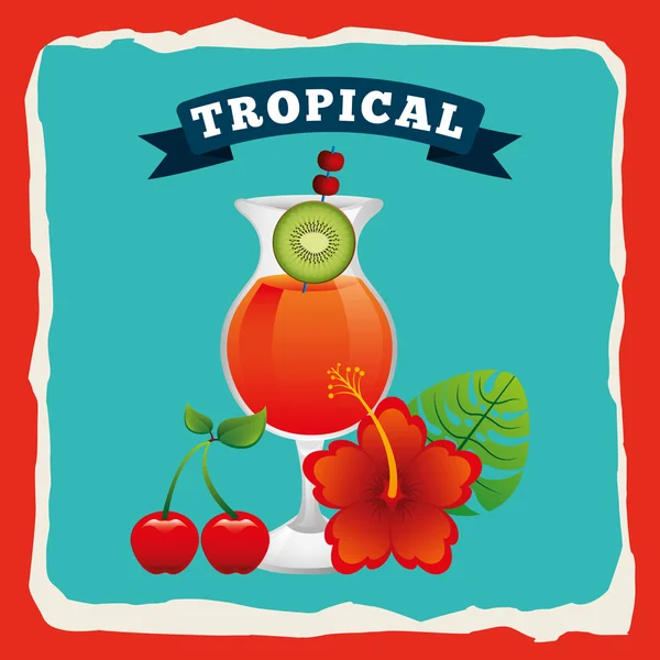 Cocktail tropical — Vetor de Stock