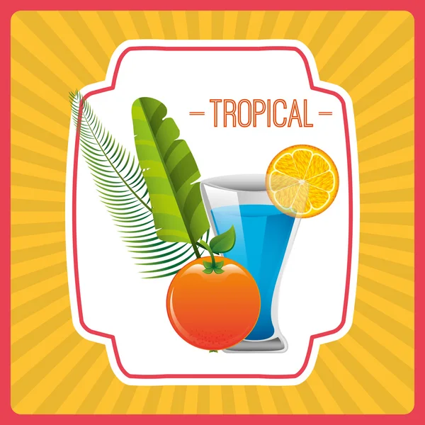 Tropický koktejl — Stockový vektor