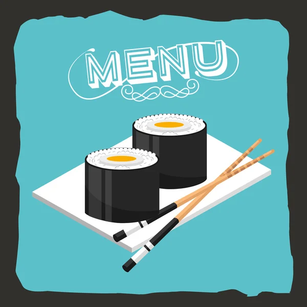 Menu nourriture japonaise — Image vectorielle