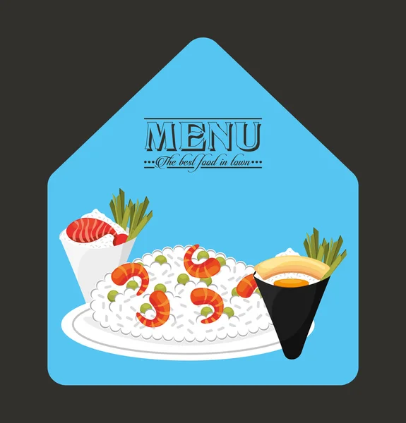 Menu nourriture japonaise — Image vectorielle