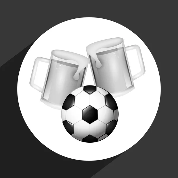 ビールとサッカーのデザイン — ストックベクタ