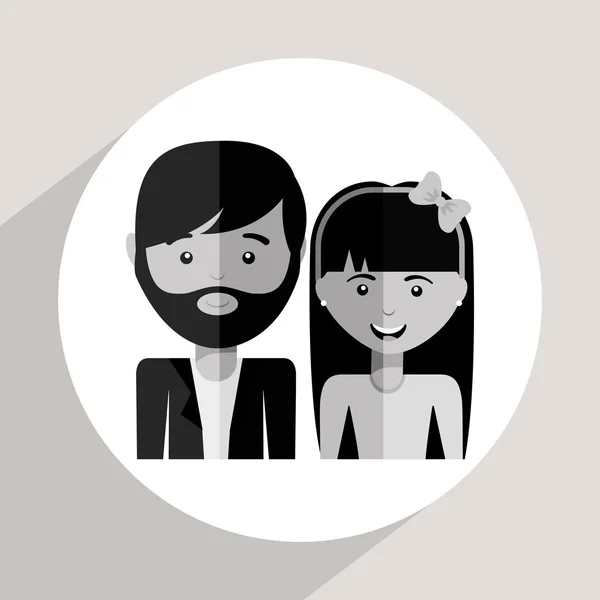 Design coppia avatar — Vettoriale Stock