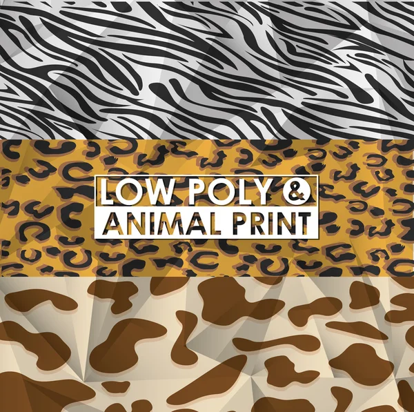Low poly animal print — Stock Vector