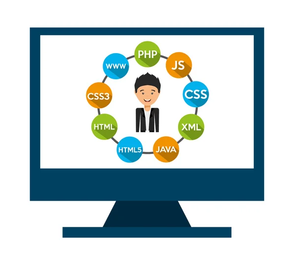 プログラミング言語のデザイン — ストックベクタ