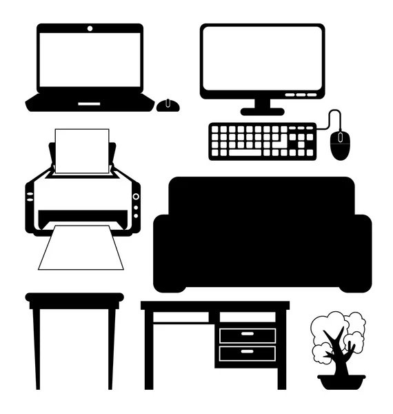 Bureau de travail design . — Image vectorielle