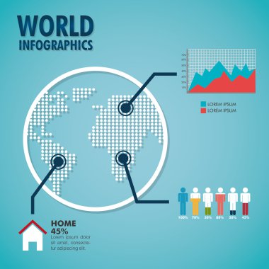 Dünya Infographic tasarım.