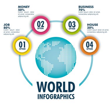 Dünya Infographic tasarım.