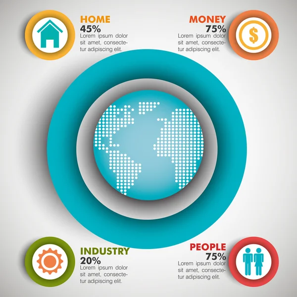 Wereld infographic ontwerp. — Stockvector