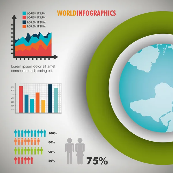 Dünya Infographic tasarım. — Stok Vektör