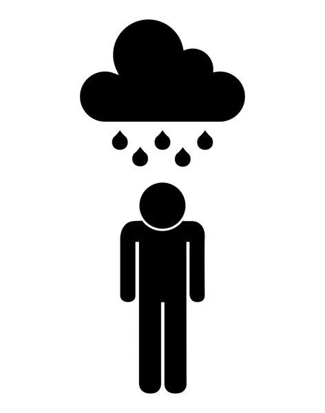 Άντρας στη βροχή — Διανυσματικό Αρχείο