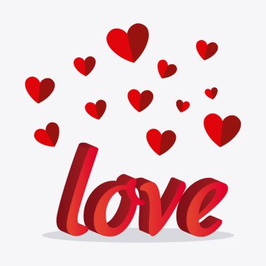 Aşk kartı tasarım kırmızı detayları ile.