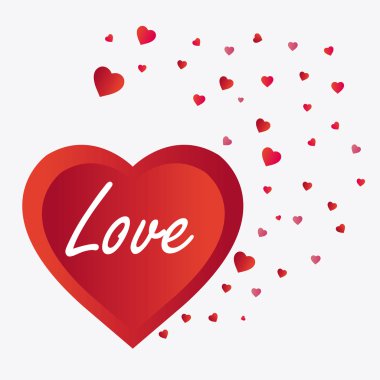 Aşk kartı tasarım kırmızı detayları ile.