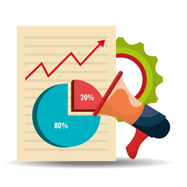 Gráficos de marketing digital e social . — Vetor de Stock