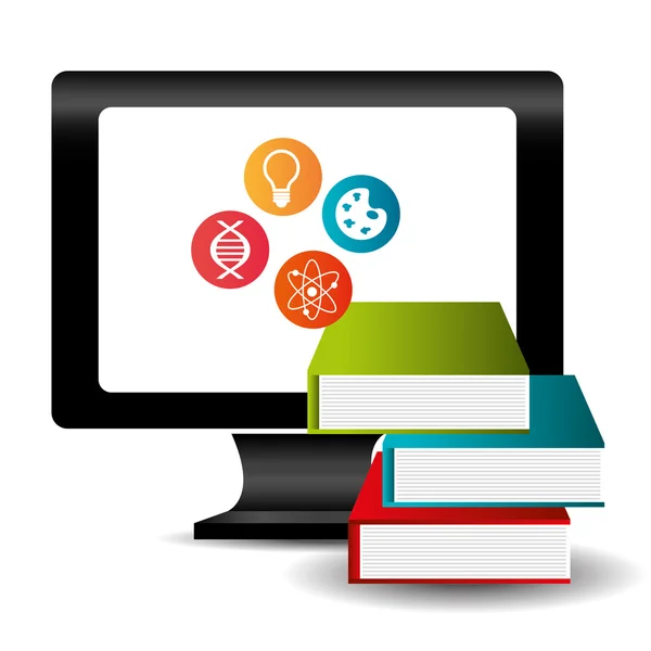 Educação electrónica ou e-learning — Vetor de Stock