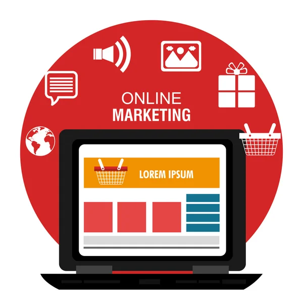 Progettazione di business di marketing digitale . — Vettoriale Stock