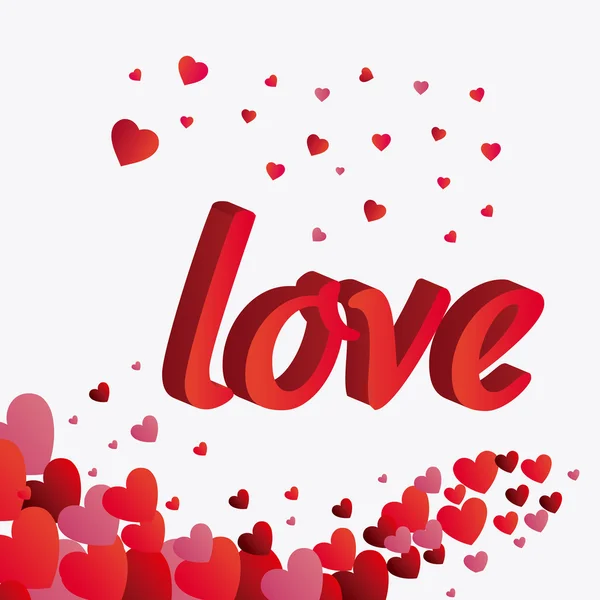 Design della carta d'amore con dettagli rossi . — Vettoriale Stock