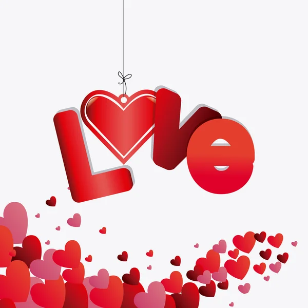 Design della carta d'amore con dettagli rossi . — Vettoriale Stock