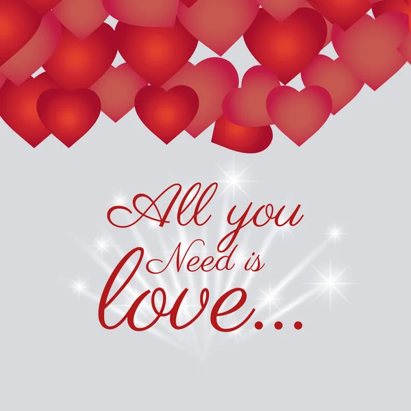 Love Card Design mit roten Details. — Stockvektor