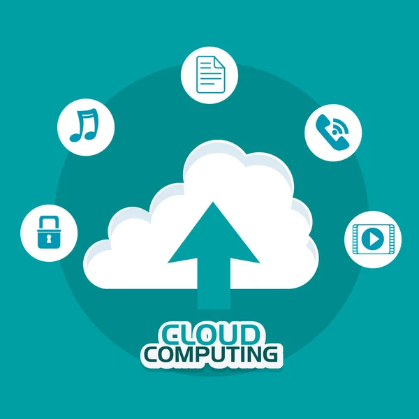 Cloud computing design. — Stock Vector