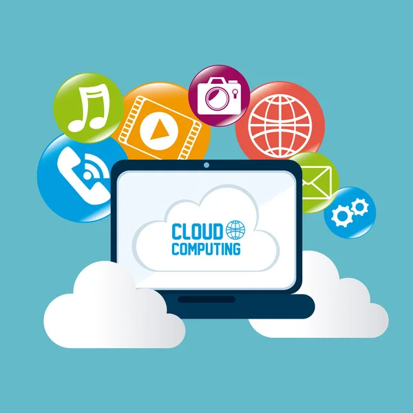 Cloud computing ontwerp. — Stockvector