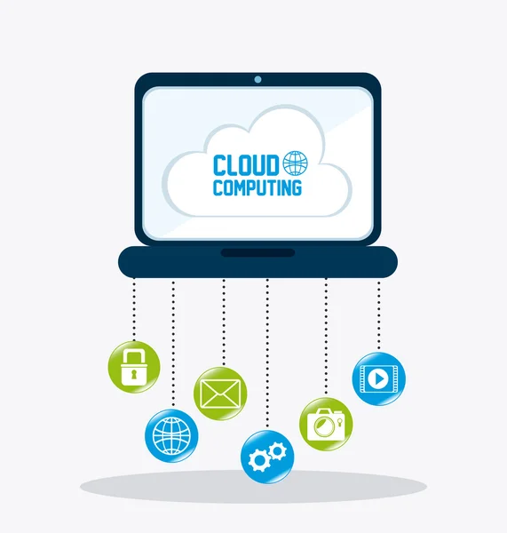 Progettazione cloud computing . — Vettoriale Stock