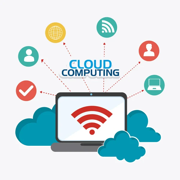 Cloud Computing design. — Stock vektor