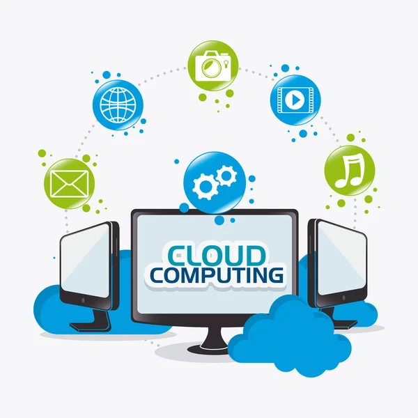 Cloud computing design. — Stock Vector