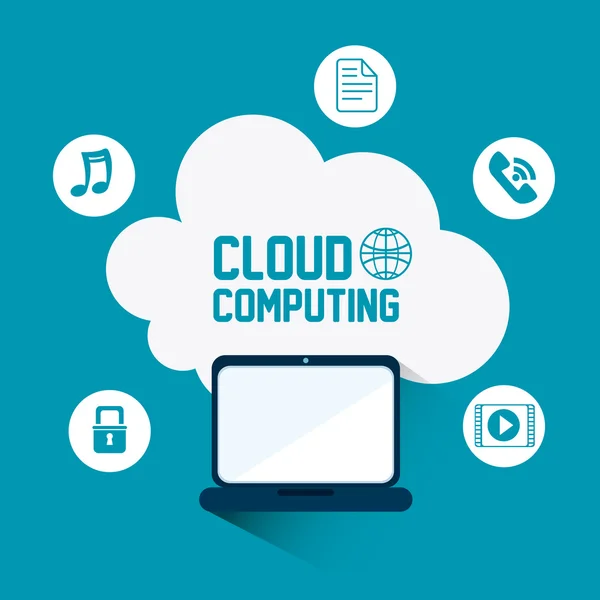 Progettazione cloud computing . — Vettoriale Stock