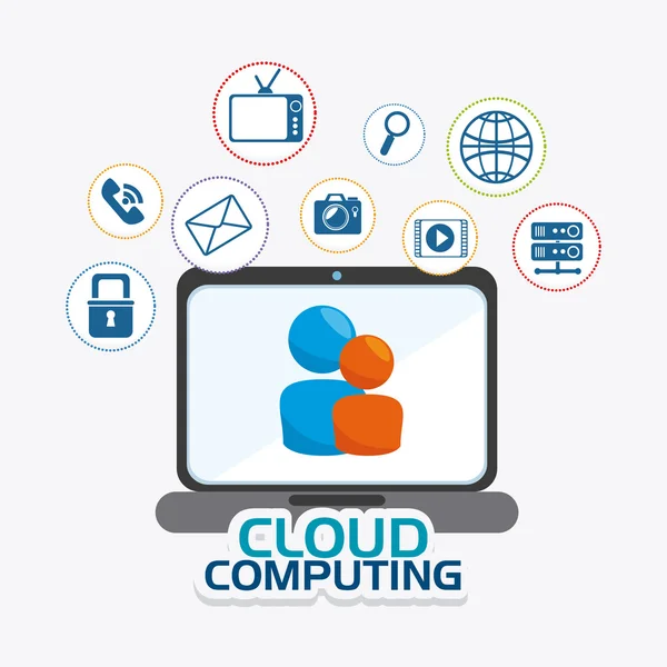 Cloud computing design. — Stock Vector