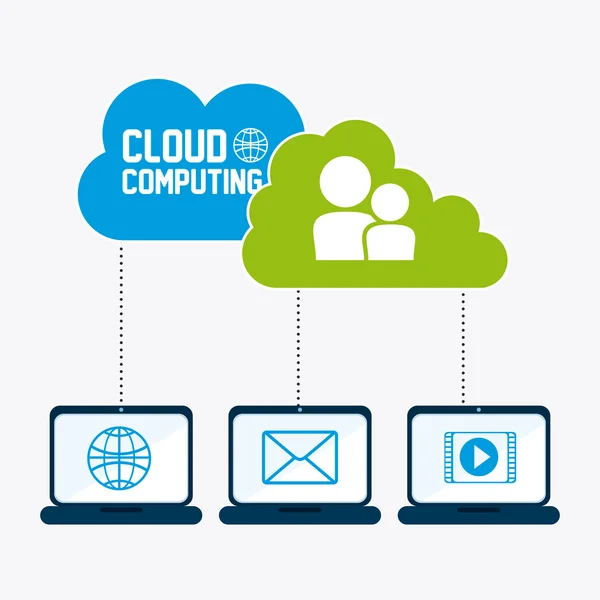 Cloud computing ontwerp. — Stockvector