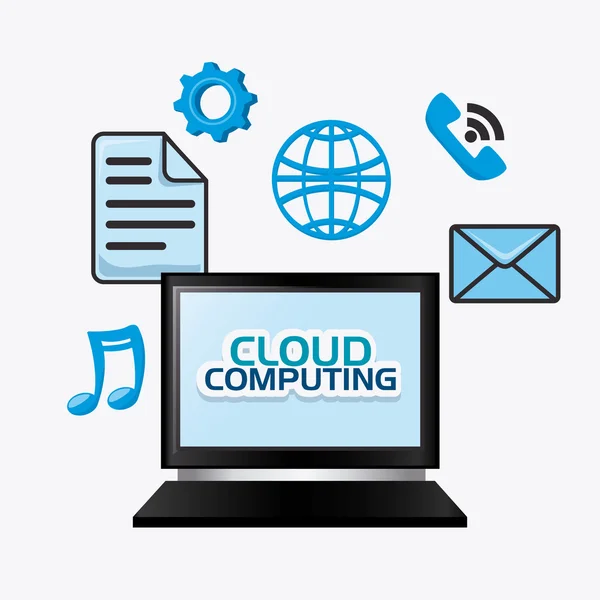 Diseño de computación en nube . — Vector de stock