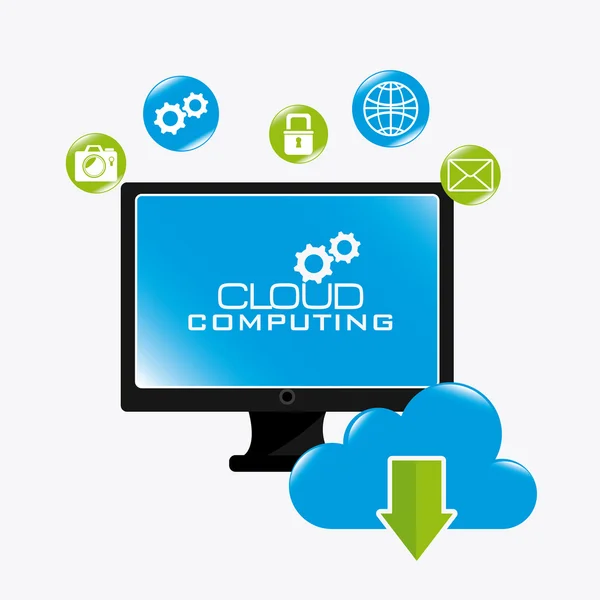 Cloud computing ontwerp. — Stockvector