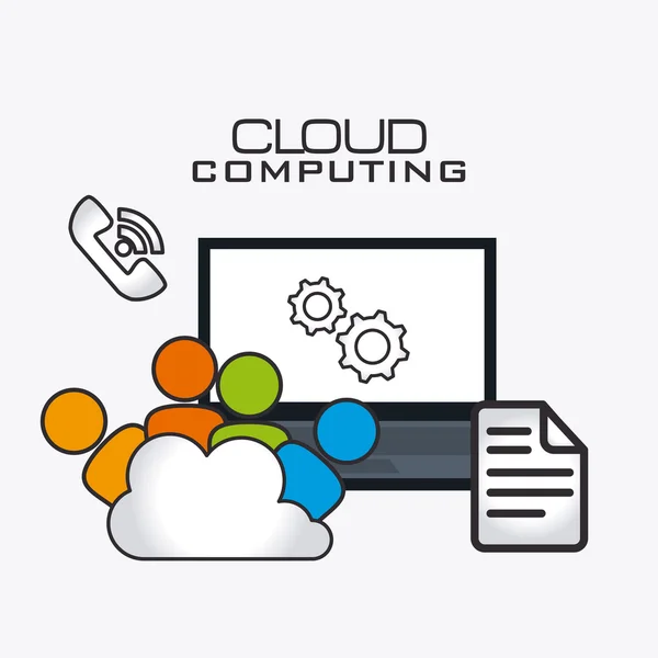 Cloud Computing Design. — Stockvektor