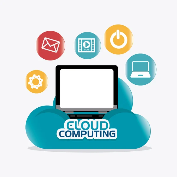 Progettazione cloud computing . — Vettoriale Stock