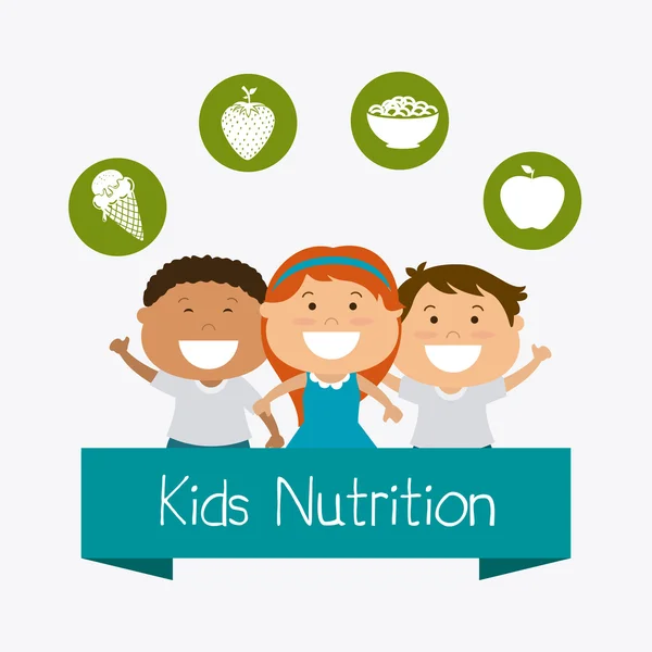 Gyerekek táplálkozás tervezése. — Stock Vector