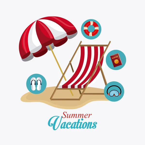 Summer vacations digital design — Stock vektor