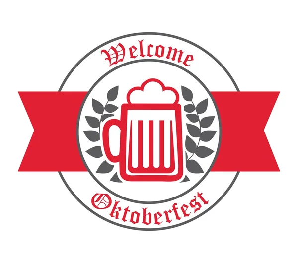 Bienvenido Oktoberfest diseño — Vector de stock