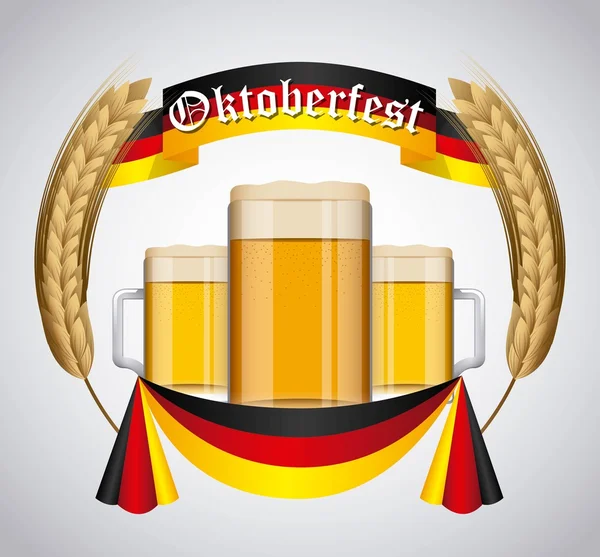 Bienvenido Oktoberfest diseño — Vector de stock