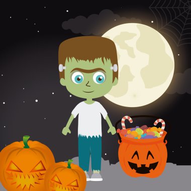 Mutlu Cadılar Bayramı festival parti tasarım.