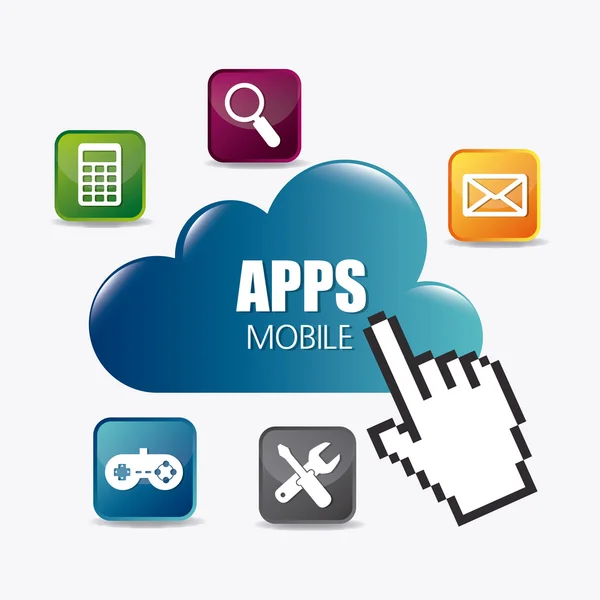 Mobile applications and technology icons design. — Stock Vector