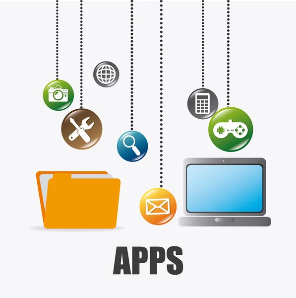 Mobile applications and technology icons design. — Stock Vector